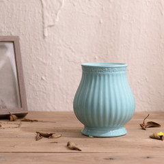 Roman style porcelain vase, white blue, modern simple European vase, size of setting pieces, vase, flower dryer, blue small [Mediterranean Roman jar]
