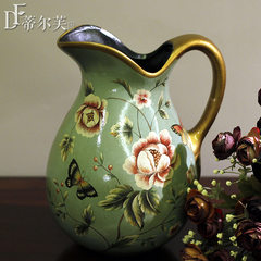 Fine European style hand-painted ceramic vase flower bud floral decorations crafts decoration pastoral village Single milk pot