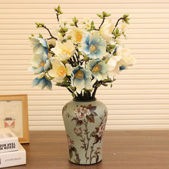 American pastoral village vase decorated with European style of the ancient new Chinese ceramic vase ornaments Home Furnishing coffee table Trumpet vase, +6 branch, Yulan +2 branch cherry blossom