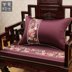 The new Chinese style furniture mahogany sofa cushion sponge cushion embroidery cushion and pillow wood chair sofa cushion Flower house purple 50*50cm (pillowcase + pillow core)