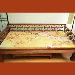 中式红木三人沙发垫坐垫飘窗垫尺寸订做 家居布艺罗汉床垫五件套 富贵花鸟 需分开拍 80*80cm