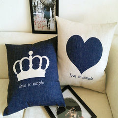 Shipping version of the Nordic love Korea heart crown Cotton Office Cuddle Pillow sofa cushion Large square pillow: 50X50cm Love heart