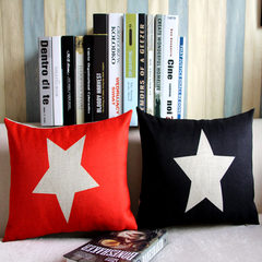 Simple 30*45 long British Red Star pillow Nordic waist pillow cotton sofa pillow set Double faced printed 30*50cm waist Pillowcase Black five pointed star