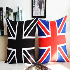 The high-end custom black and white British flag North European style sofa cushion pillow pillow rural housing containing core Large square pillow: 50X50cm Black British flag