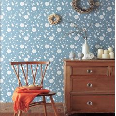 Buy Japanese wallpaper, buy modern Chinese wallpaper, bedroom blue fabric, small wallpaper, background wall 3376 Three thousand three hundred and seventy-six Wallpaper only
