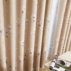 High grade Korean style garden windows, custom curtain fabric, finished all shading fabric, screen curtain, special window, no curtain head + plain snow lotus - Beige as front.