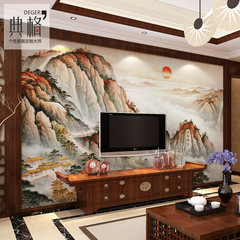 Large Chinese ink wallpaper seamless large mural wallpaper study the living room TV backdrop Club wallpaper Korea silk wallpaper / square meter (stitching)