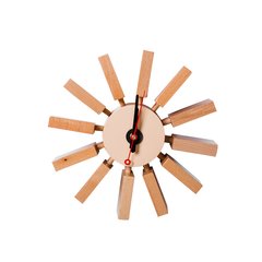 The design of clock clock mute box modern minimalist living decoration art wood wall clock 12 inches Log color