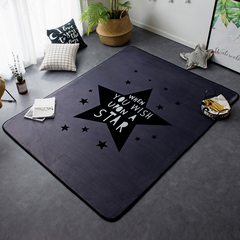Ins wind Nordic short haired floor mat, living room, bedroom slippery carpet, sofa table, decorative mat, yoga mat, 145x200cm mat, Nordic stars.