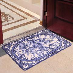 Luo Yi Home Blue and white porcelain mat door, bedroom entrance hall, bathroom mat, bedside mat 40× 60CM blue and blue.