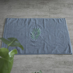 Nordic ins wind minimalism cotton embroidery bedroom Mat Towel mat bathroom bathroom floor mat absorbent slip pad 50*80CM palm leaf (floor towel)