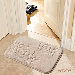 Machine washable 3D memory sponge bath bathroom door mat, bathroom mat, antiskid cushion, absorbent mat 40× 60CM Khaki peony flower