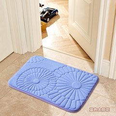 Machine washable 3D memory sponge bath bathroom door mat, bathroom mat, antiskid cushion, absorbent mat 40× 60CM blue sunflower
