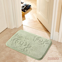 Machine washable 3D memory sponge bath bathroom door mat, bathroom mat, antiskid cushion, absorbent mat 40× 60CM Green Peony Flower
