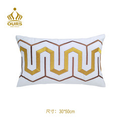 New Chinese Nordic sofa pillow model room, cushion, bed head pillow, embroidered Big backrest core car waist pillow pillowcase (no core) the Great Wall pattern 30x50cm