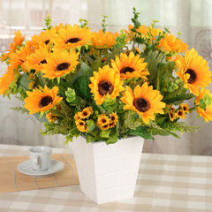 Sunflower 12 pastoral simulation fork sun flower wedding flowers flower flower decoration decoration Home Furnishing living room As shown in figure (single price)