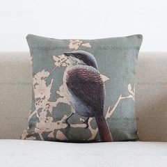 [clearance 70 percent off] American countryside Nordic modern IKEA bird natural linen cushion cushion pillow sofa trumpet (45*24 cm) B section (without core)
