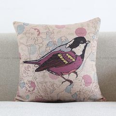 [clearance 70 percent off] American countryside Nordic modern IKEA bird natural linen cushion cushion pillow sofa trumpet (45*24 cm) A section (without core)