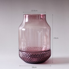 The Nordic minimalist creative big vase decoration room flower hydroponic transparent glass vase Home Furnishing desktop Decor Pink WY710