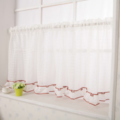 Half curtain coffee curtain, window curtain, short curtain, special curtain, curtains, garden, broken flowers, bedroom partition curtain, finished product, custom white yarn 2×, 1 meters.
