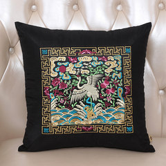 Yi Bi Xu, Chinese classical home furnishing antique crane office pillow, cushion, cushion cushion, originality, package [genuine guarantee] 45 days no reason to return black color
