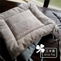 Modern simple striped chair cushion, blue gray rice coffee chair cushion cushion, tatami, dining room chair, cushion, large square pillow: 50X50cm meter coffee [striped chair cushion]
