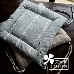 Modern simple striped chair cushion, blue gray rice coffee chair cushion cushion, tatami, dining room chair, cushion, large square pillow: 50X50cm blue grey [striped cushion]