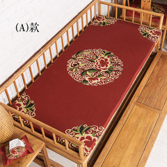 现代中式喜庆罗汉床坐垫成套订做 家居布艺三人沙发坐垫成套订做 A（三人罗汉床垫） 65+17垂边*180cm