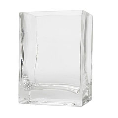 Vase, glass square, table top, transparent vase, small square, square fish tank, crystal quality, European style vase A single vase [without flowers]