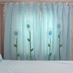 Korean version of four sets of fabric curtains, matching pink bedroom curtains, pastoral Korean Princess room windows without curtain heads + flat dandelion love orchid.
