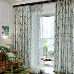 American country printing curtain, shading curtain, windows, French windows, finished living room, bedroom balcony, custom ZHY, no curtain head + flat type draping shade cloth.