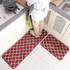Hui multi kitchen floor mat suction oil suction suit door entry doormat, bathroom antiskid mattress, mattress carpet living room 40*60+40*120CM red flowers