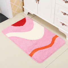 Water absorbent and antiskid bathroom mat, door carpet, bathroom absorbent mat, home entrance mat, bedroom door mat 40×, 60CM Pink Memory