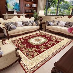European style living room carpet, rectangular tea table mat weft weft knitting fabric jacquard bedside carpet carpet wash 200*240 cm (deliver) 059 (red)