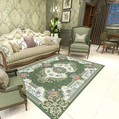 European style living room carpet, rectangular tea table mat weft weft knitting fabric jacquard bedside carpet carpet wash 200*240 cm (deliver) 165 (green)