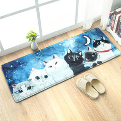 Cartoon sofa, floor mat, washroom, bathroom, waterproof carpet, bedroom bedside mat, entrance mat 45*160cm Meow world mat