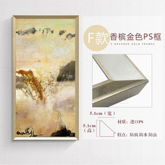 New modern pure hand-painted Zhao Wuji abstract oil painting, decorative painting vertical living room, hotel model room painting 23 cm *28 cm F champagne golden PS frame Oil film laminating + low reflective organic glass