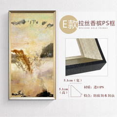 New modern pure hand-painted Zhao Wuji abstract oil painting, decorative painting vertical living room, hotel model room painting 23 cm *28 cm E drawing champagne PS frame Oil film laminating + low reflective organic glass