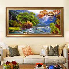 European landscape painting landscape painting pure hand-painted dining room feng shui scenery paintings cornucopia decorative mural painting Frame 90x180 Drawing core Single, default 5cm frame
