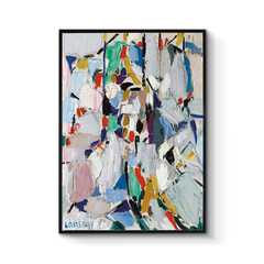 Post modern abstract colors, simple decorative paintings, living room art, creative paintings, northern European restaurants, murals, memory fragments 60x80cm inlay Wood color EA12804 dream city Single price