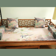 Chinese ocean mattress five pieces of custom-made, three mahogany sofa cushion, armrest pillow cloth, a complete set of cushion Overflow fragrant lotus need to shoot separately Monochromatic cushion thickness 5cm per square meter price