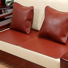 The first layer of leather sofa cushion antiskid cushion leather cushion custom mahogany summer infant bed cushion leather mat Tan 70*70cm