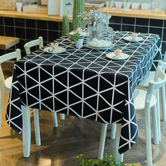Orange home. American modern black and white plaid, Nordic table cloth fabric, small pure cotton canvas coffee table cloth Cotton canvas 80*80cm