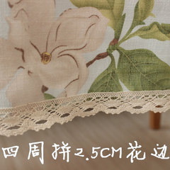 Gardenia opens the American style French countryside countryside, the cotton and hemp big flower table tea table, the desk towel, the tablecloth, the tablecloth, the package, the 2.5CM splice around the custom, does not change, takes the price change.