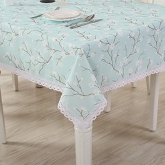 Tablecloth cloth, cotton, hemp, small, fresh and simple modern round table, square table, tea table, rectangular garden tea table, table beer, light blue 80*80cm.