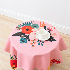 Garden cotton and linen fabric, American table cloth, round table, table top, tea table, dust-proof cloth, square cover, TV bedside cabinet, cover E 140*230cm