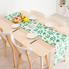 Pastoral ins plant, rectangular table cloth flag, cotton and linen fabric creative tea table, long table cloth table cover, table flag B 65+17 *180cm