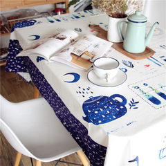 The teapot tea coffee table cloth cotton cloth art watercolor Nordic fresh coffee table Teapot tablecloth 140*140CM