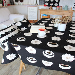 The black and white version of the Nordic Modern Cotton Linen Tablecloth flowerpot tablecloth table desk table cloth Flowerpot with black bottom 140*140CM