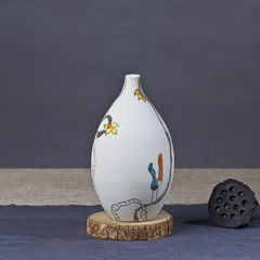 Creative hand-painted porcelain Jingdezhen ceramic vase small garden ornaments Home Furnishing minimalist style White Nibing drops